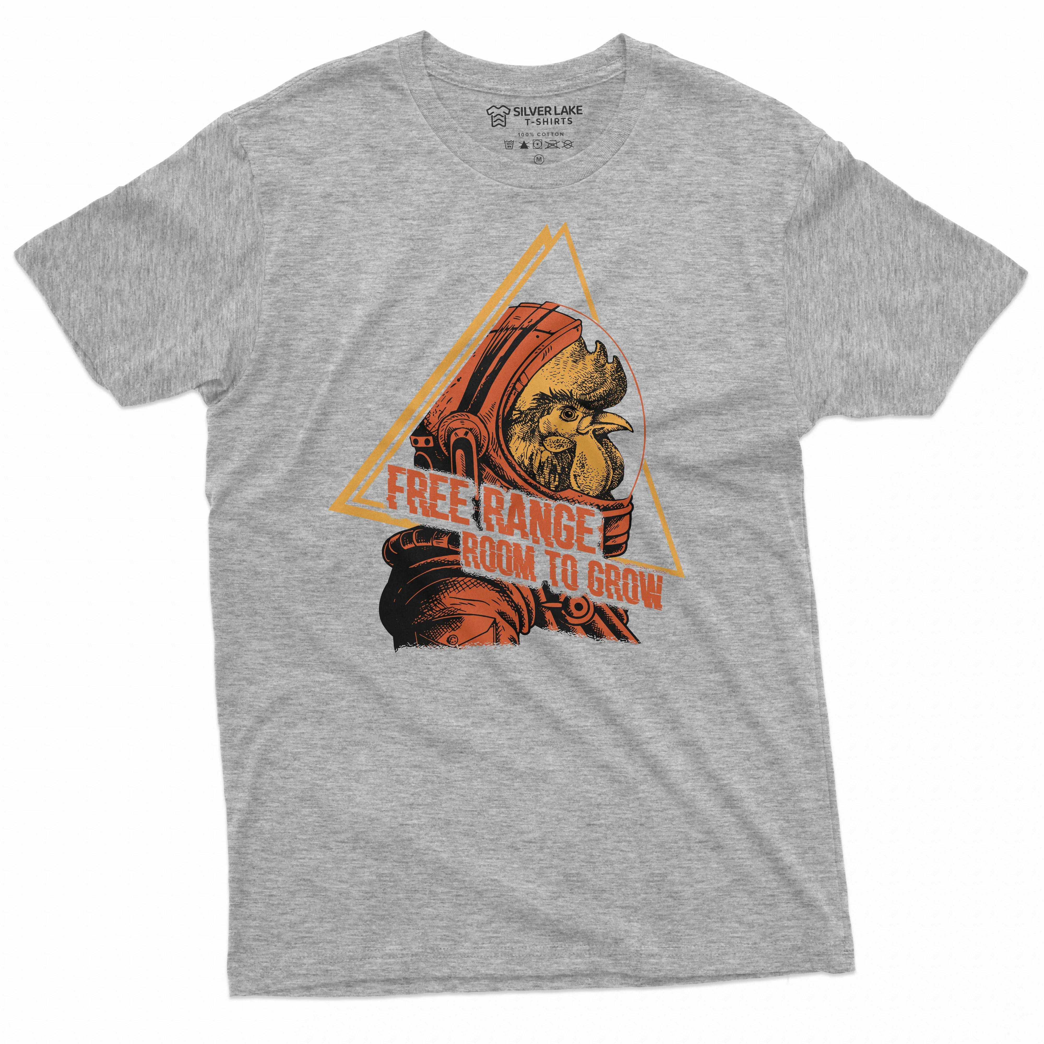Space Chicken astronaut T-shirt Free Range room to grow Funny Shirt