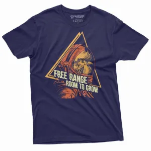 Space Chicken astronaut T-shirt Free Range room to grow Funny Shirt