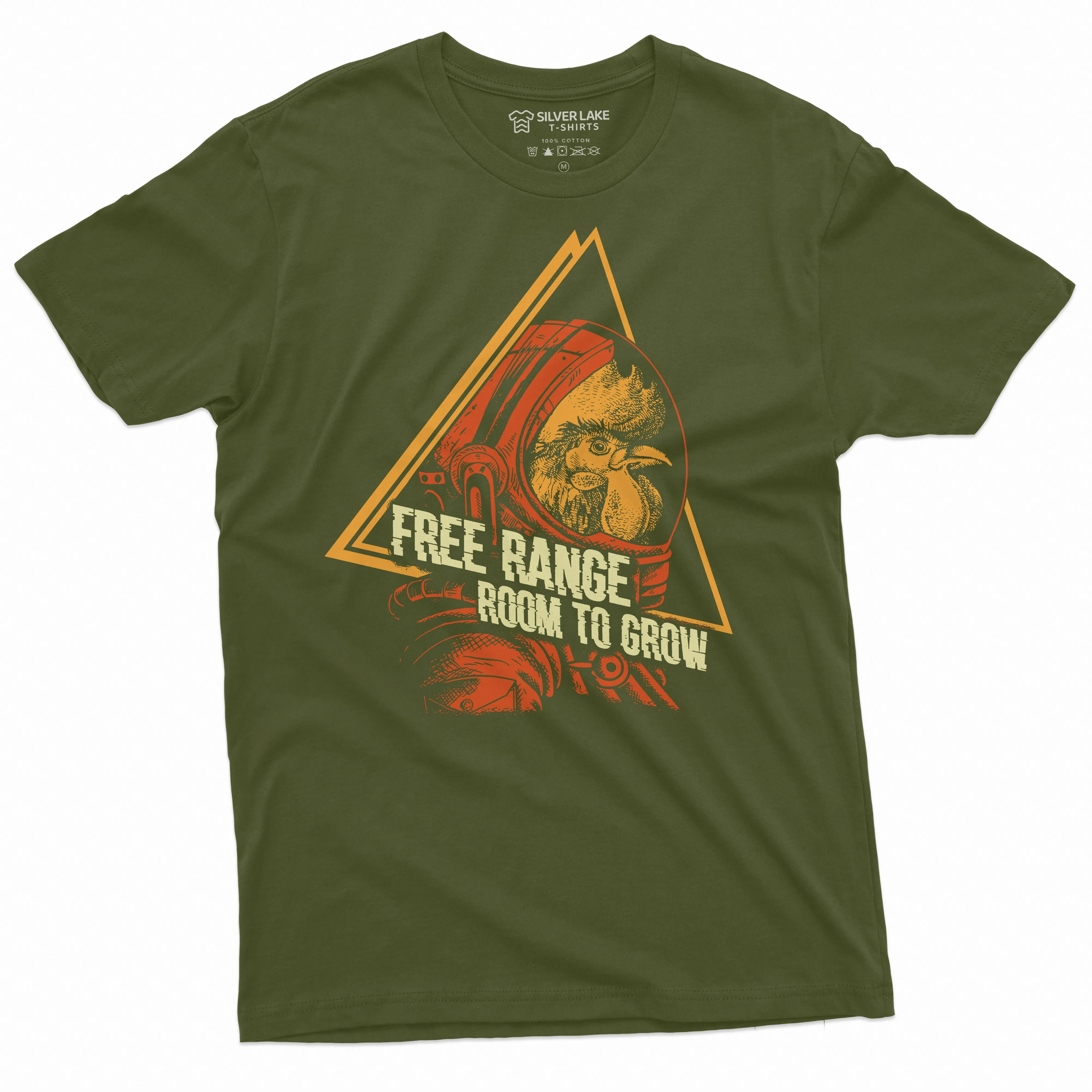 Space Chicken astronaut T-shirt Free Range room to grow Funny Shirt