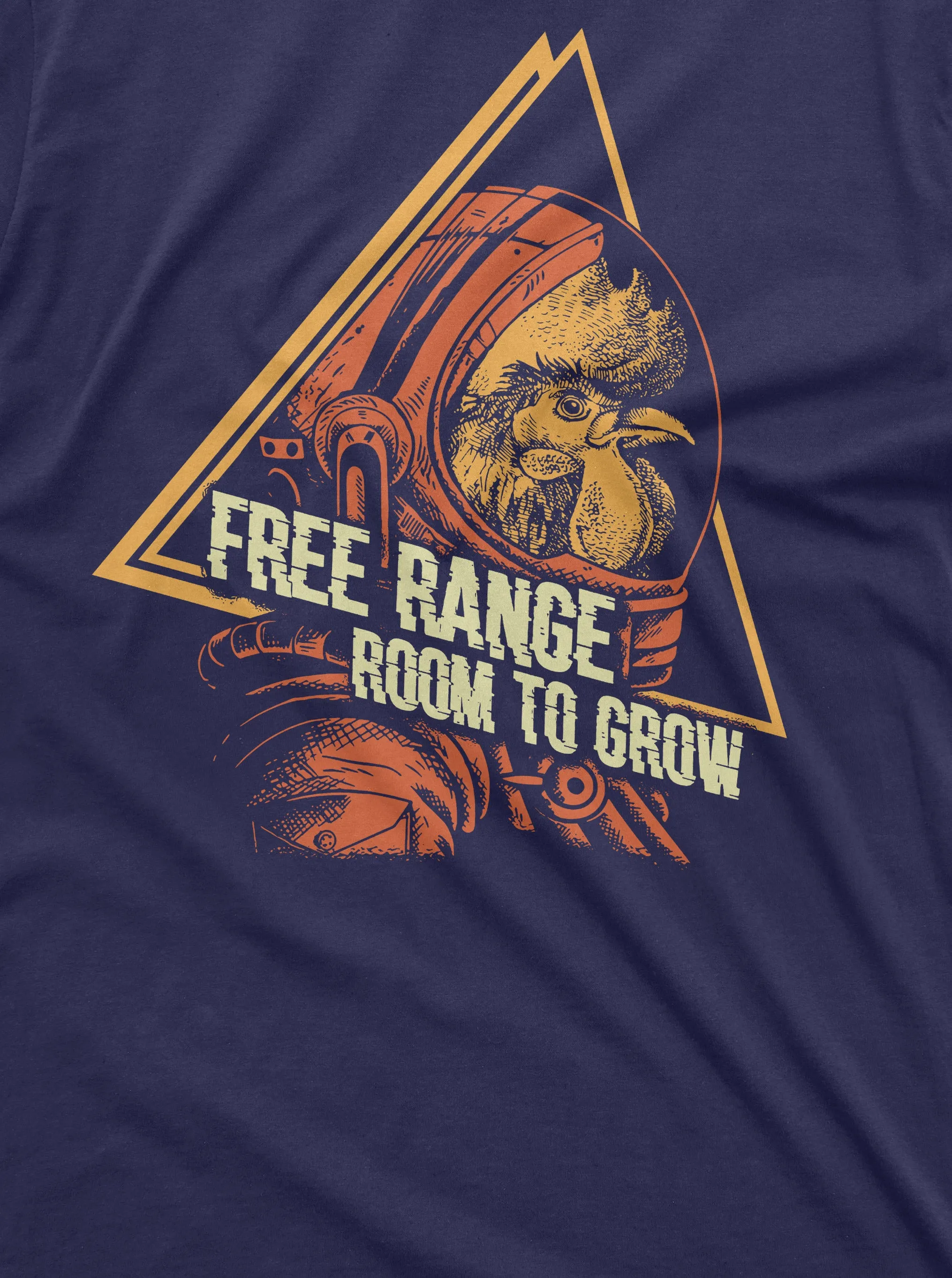 Space Chicken astronaut T-shirt Free Range room to grow Funny Shirt