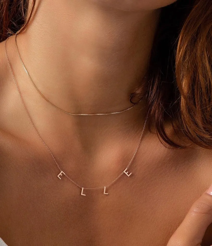 Spaced Name Necklace- Block Font