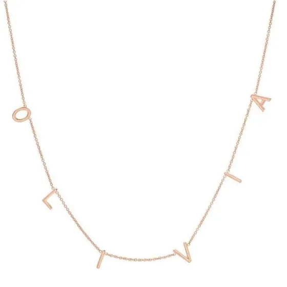 Spaced Name Necklace- Block Font