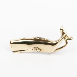 Sperm Whale Belt Buckle Sm - Solid Brass