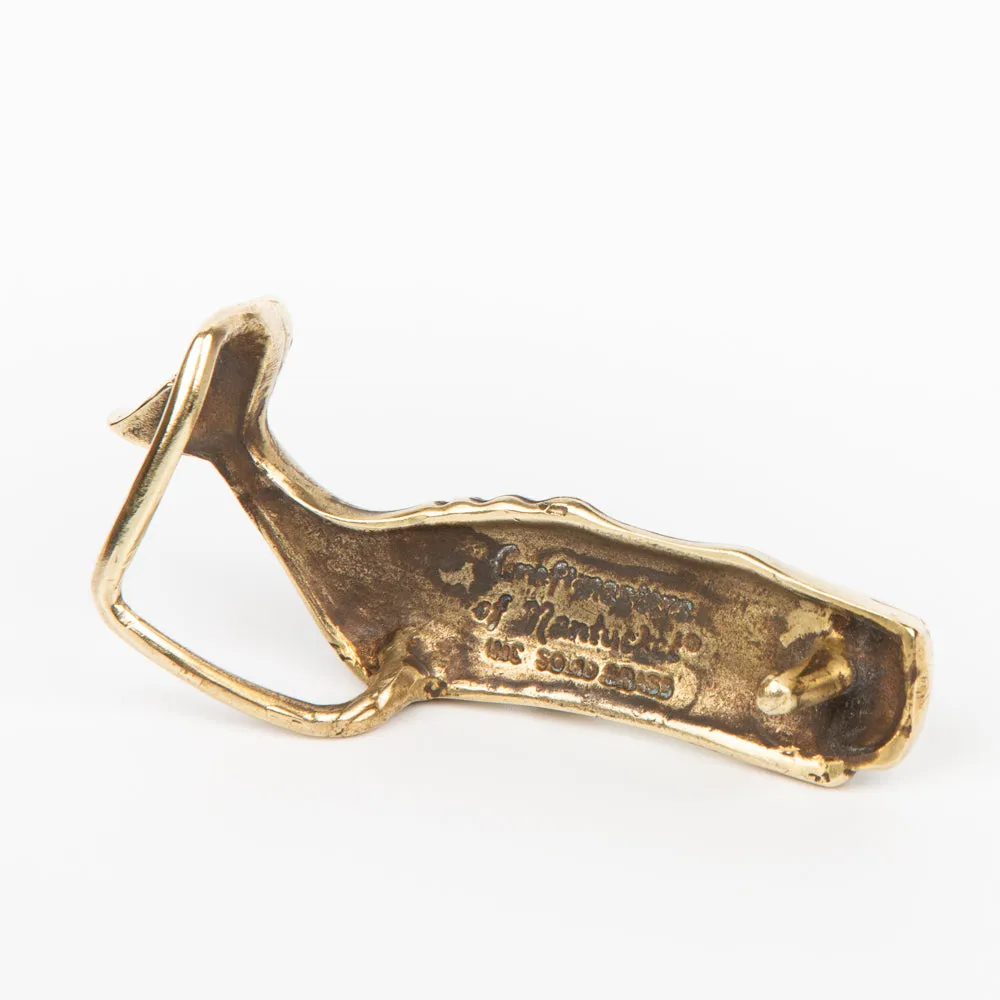 Sperm Whale Belt Buckle Sm - Solid Brass