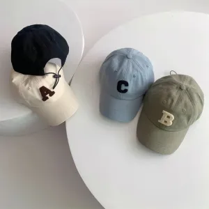 Spring Summer Baby Baseball Hats - Cotton Kids Boys Girls Sun Hats with Fashion Letter Pattern, Casual Children Peaked Caps