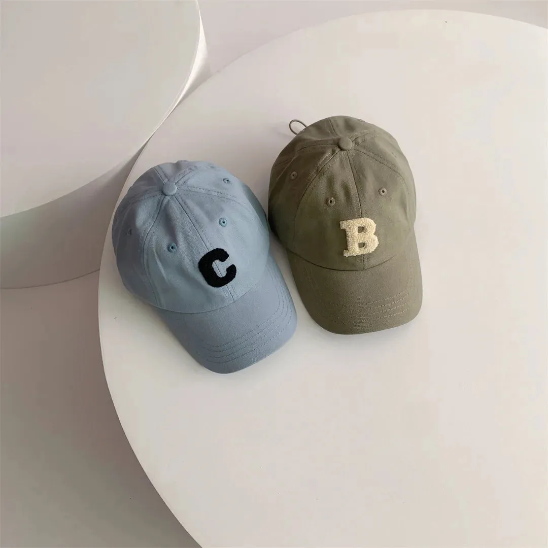 Spring Summer Baby Baseball Hats - Cotton Kids Boys Girls Sun Hats with Fashion Letter Pattern, Casual Children Peaked Caps