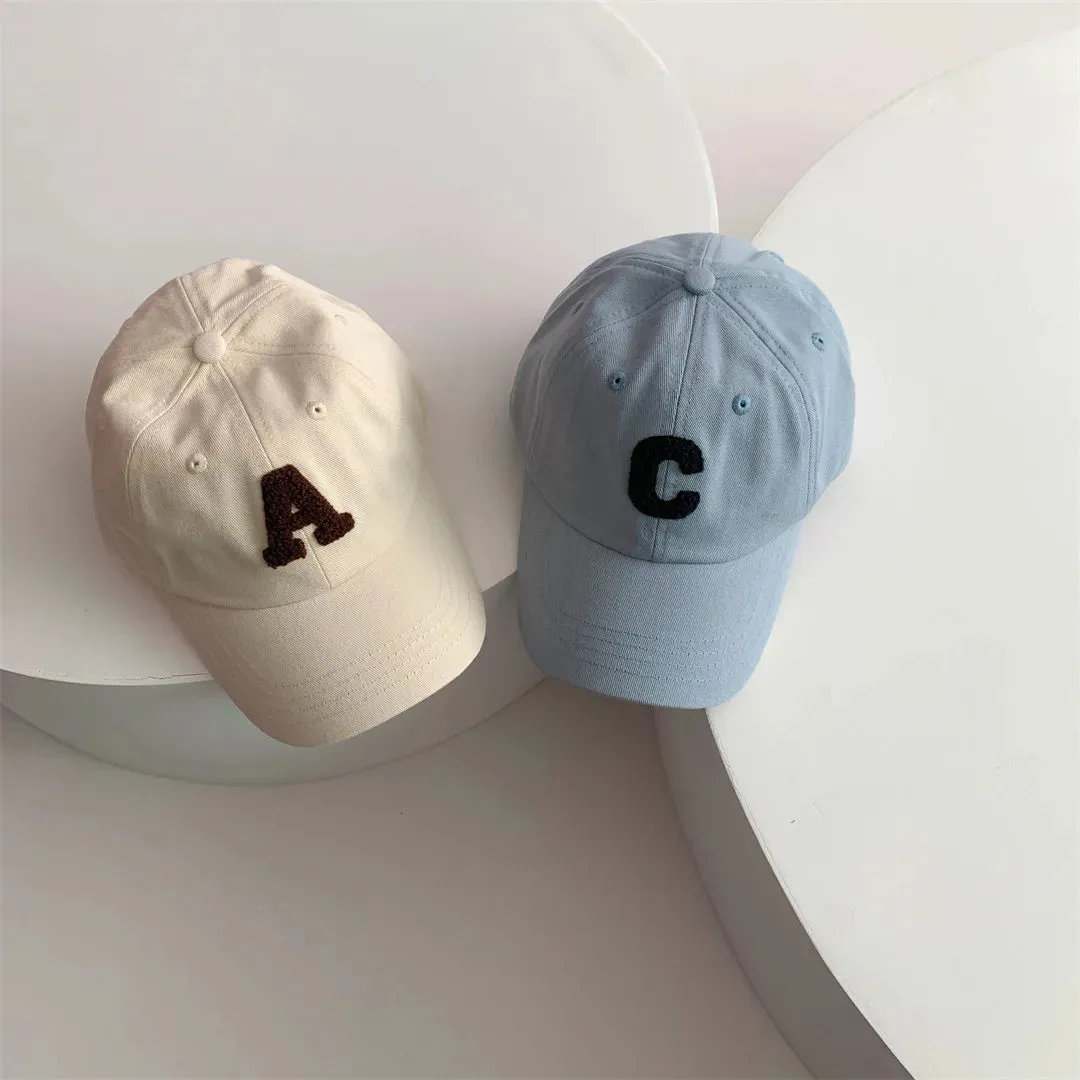 Spring Summer Baby Baseball Hats - Cotton Kids Boys Girls Sun Hats with Fashion Letter Pattern, Casual Children Peaked Caps