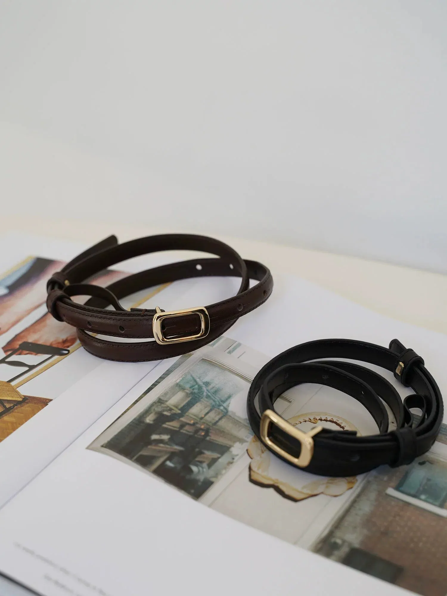 Square Buckle Cowhide Belt