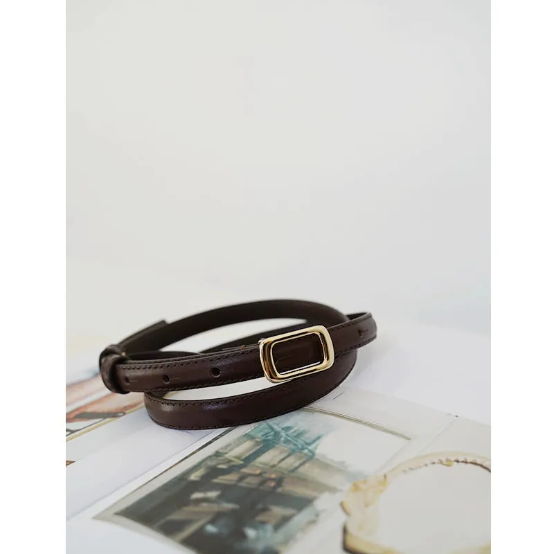Square Buckle Cowhide Belt