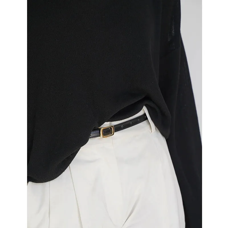 Square Buckle Cowhide Belt