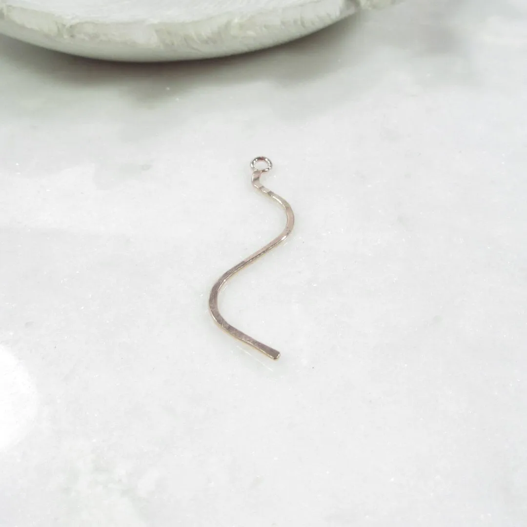 Squiggle Bar  - 1 inch, 2 inch, 1mm, Your Choice of Metals