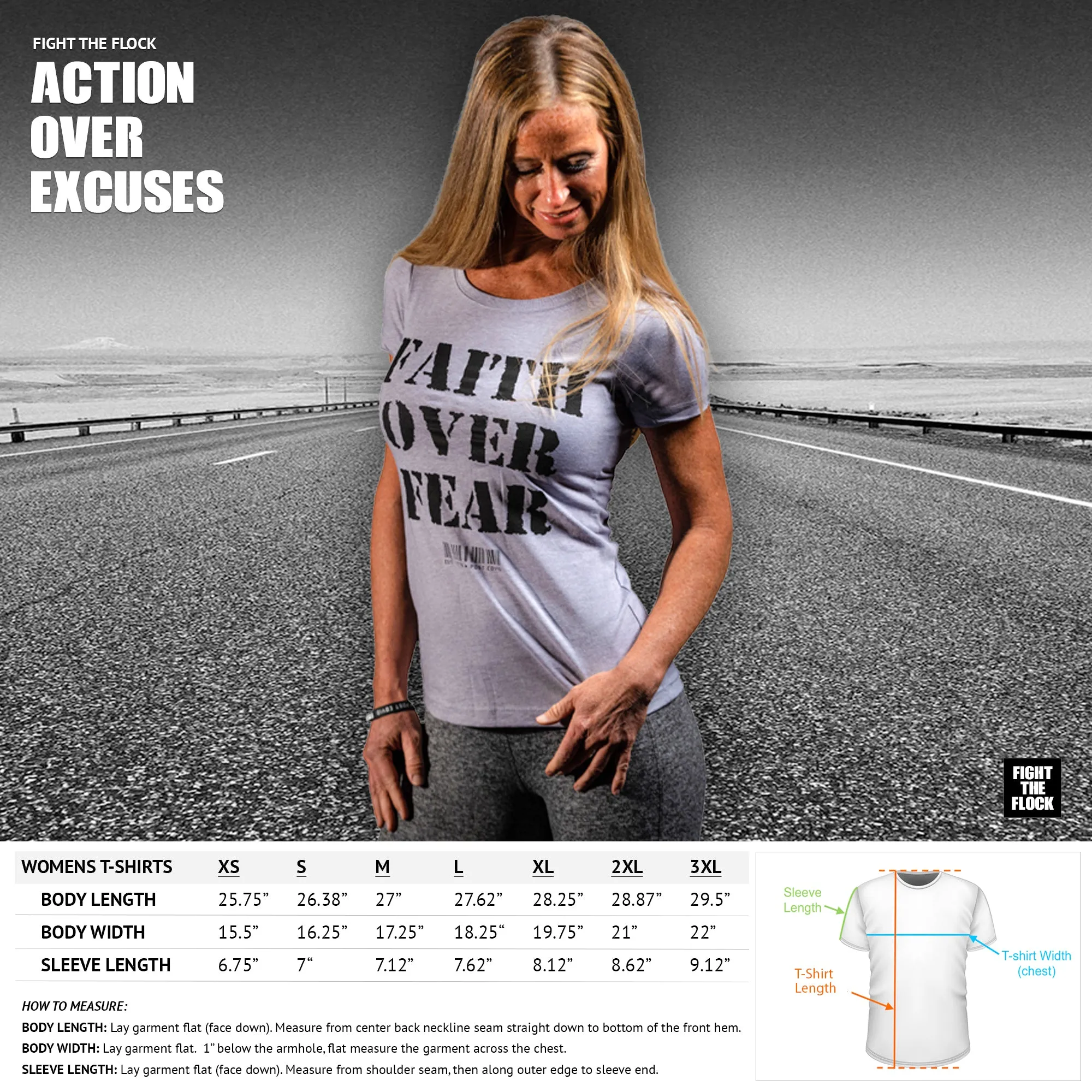 STACKED LOGO Womens V-Neck T-Shirt