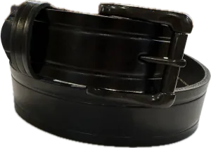Stag Belts Black 1 1/2" Wide With Indentations Along the Edges