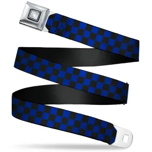 Starburst Seatbelt Belt - Checker Black/Blue Webbing