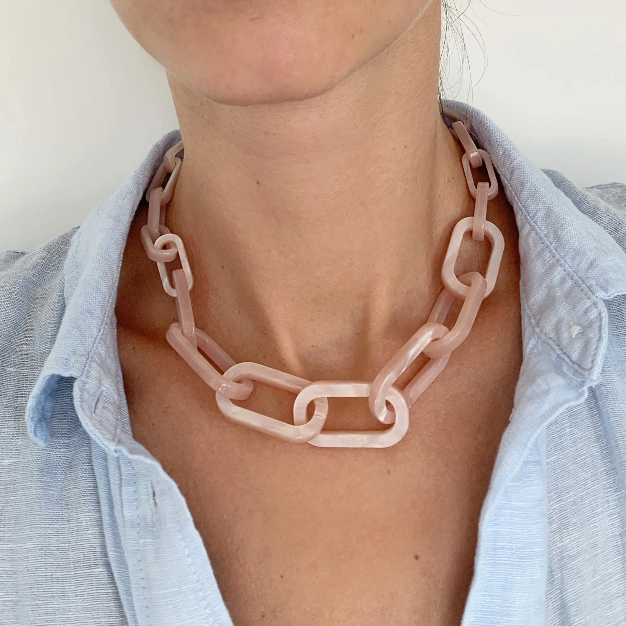 Statement Choker - Necklaces Blush Pink