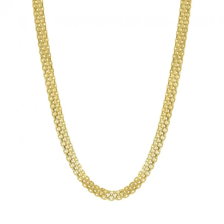 Sterling Silver Gold Vermeil Fancy Bismark Necklace