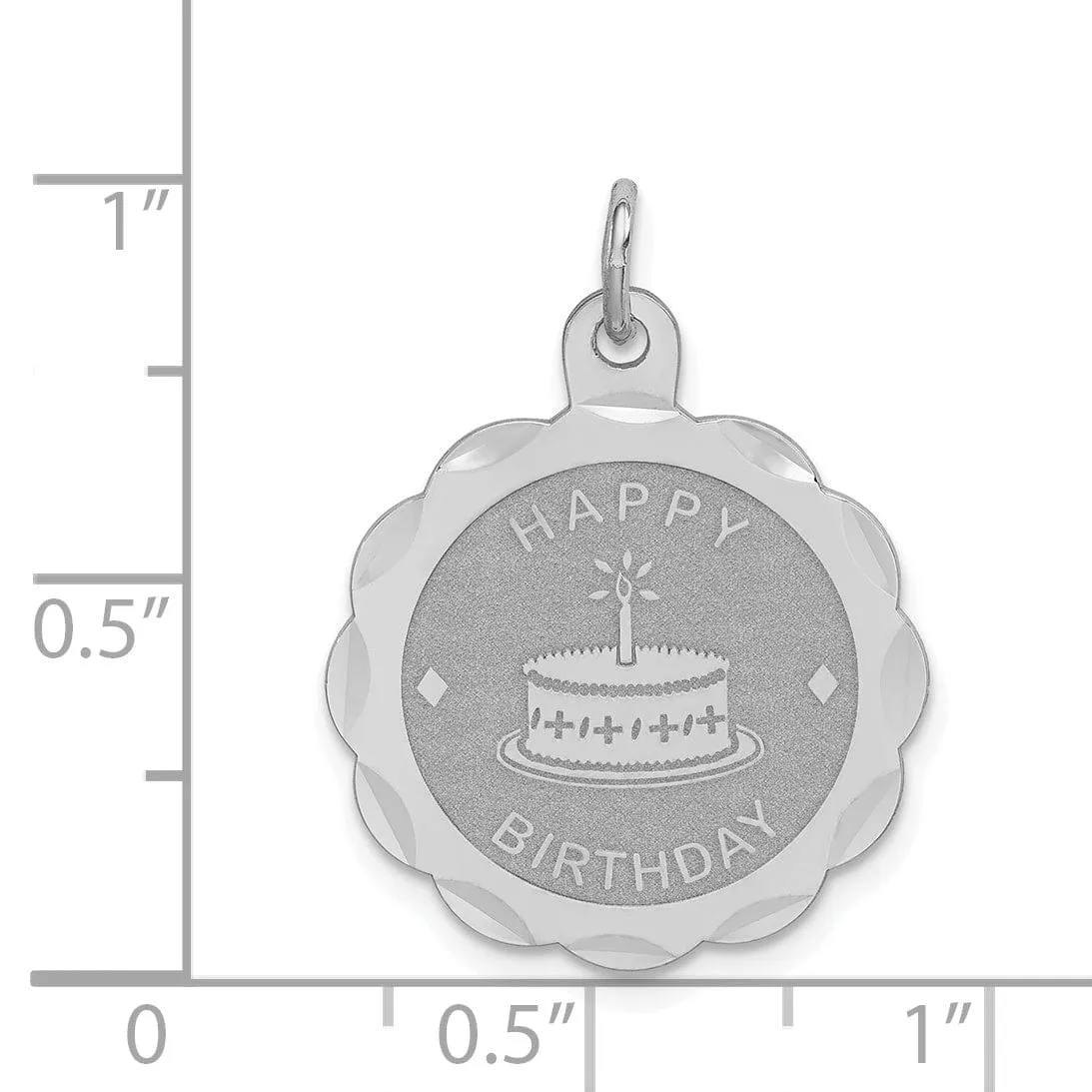 Sterling Silver Happy Birthday Disc Pendant