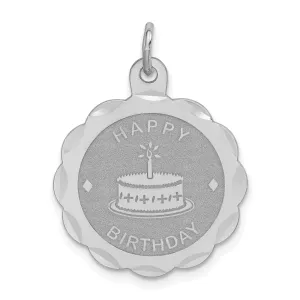 Sterling Silver Happy Birthday Disc Pendant