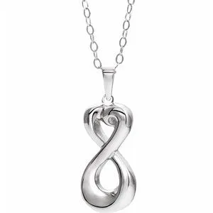 Sterling Silver Infinite Love Ash Holder 18" Necklace