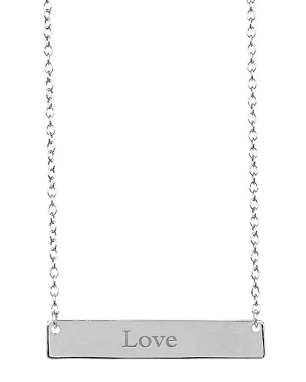 Sterling Silver Inspirational Bar Pendant Necklace