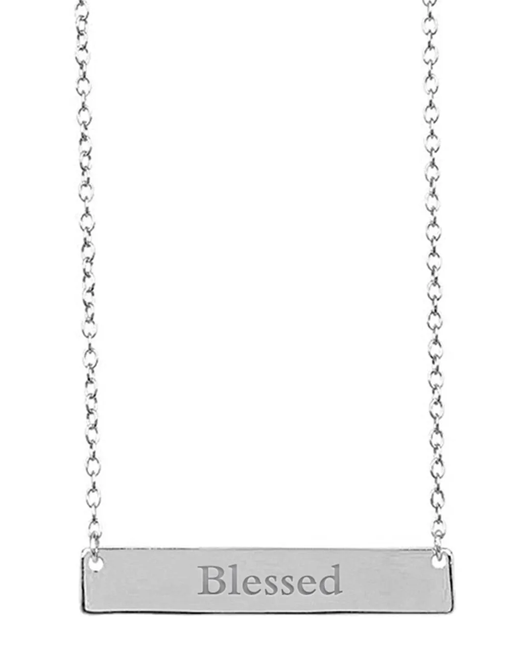 Sterling Silver Inspirational Bar Pendant Necklace