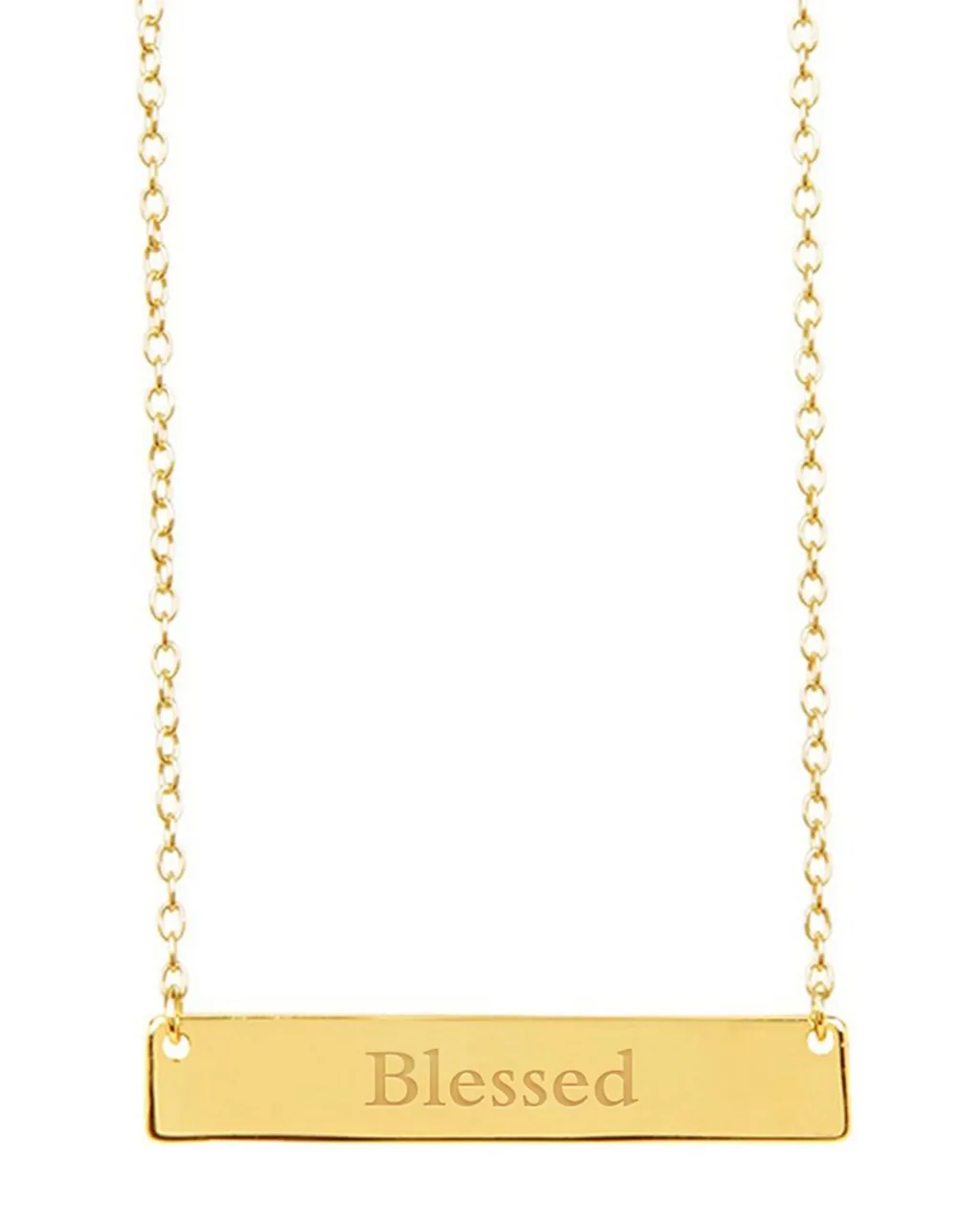 Sterling Silver Inspirational Bar Pendant Necklace