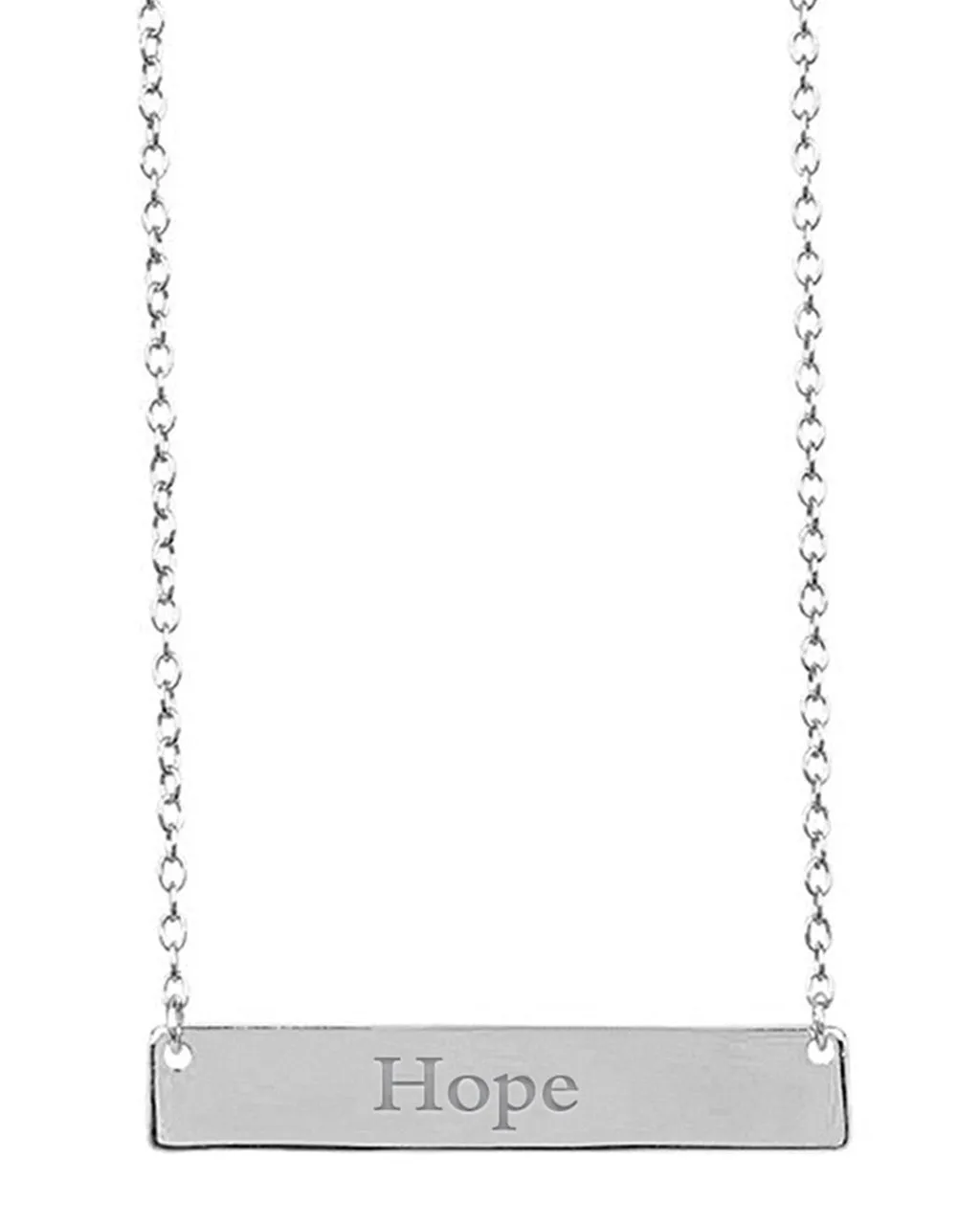 Sterling Silver Inspirational Bar Pendant Necklace