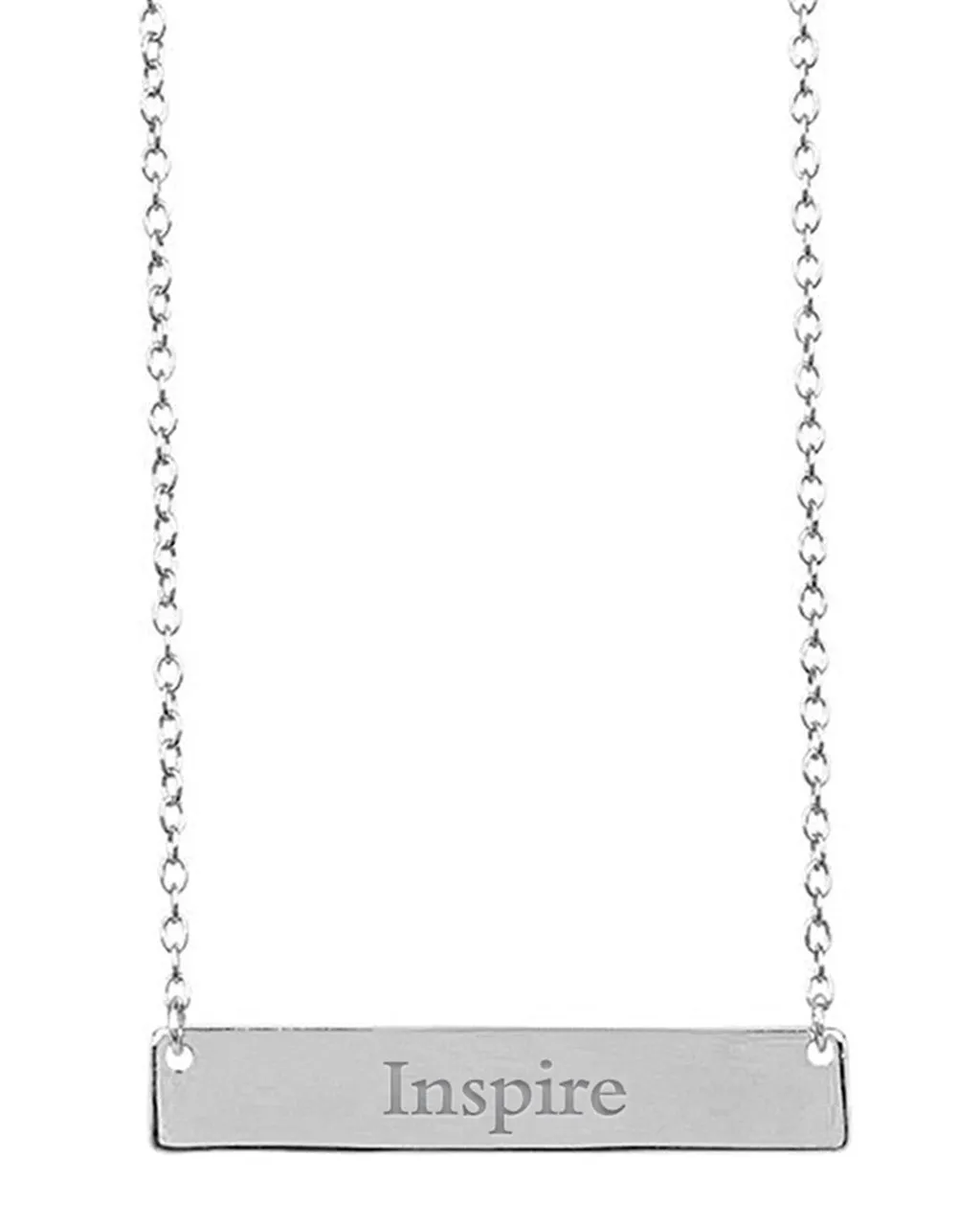 Sterling Silver Inspirational Bar Pendant Necklace