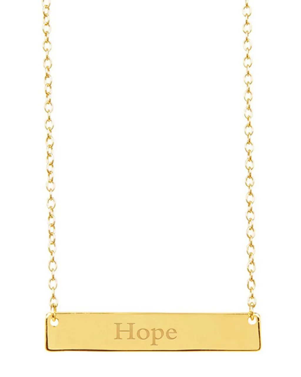 Sterling Silver Inspirational Bar Pendant Necklace