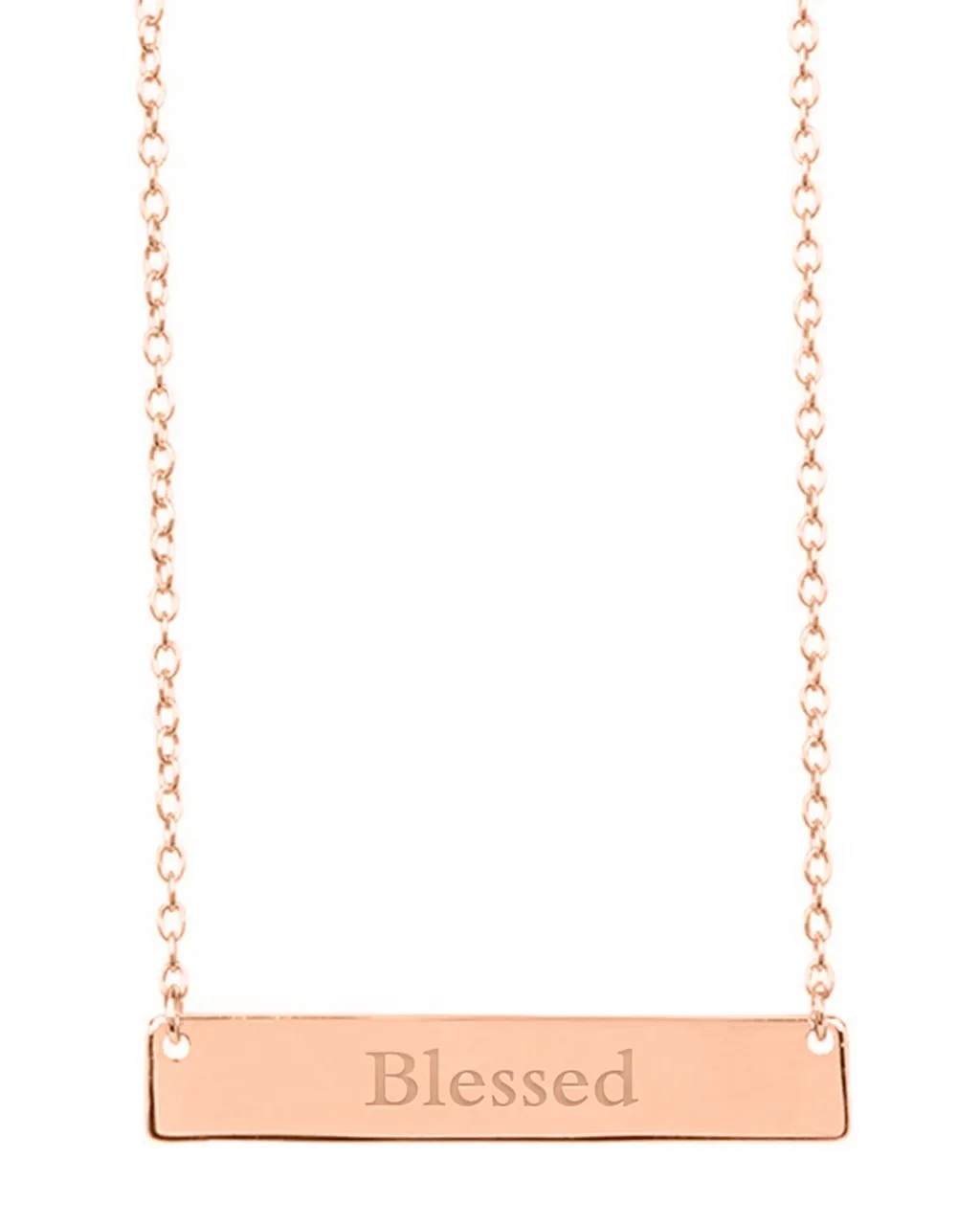 Sterling Silver Inspirational Bar Pendant Necklace