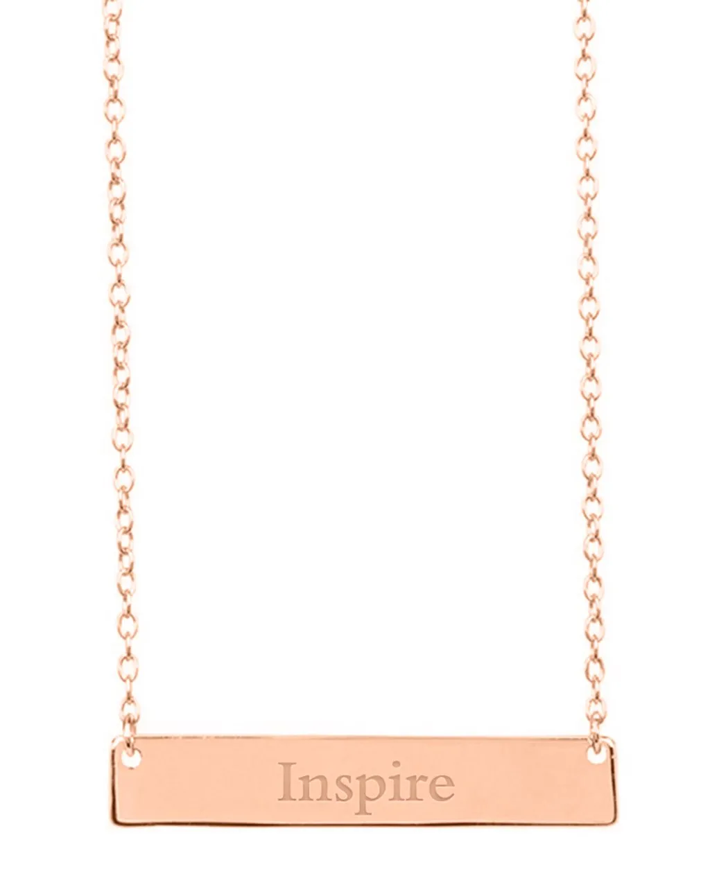 Sterling Silver Inspirational Bar Pendant Necklace