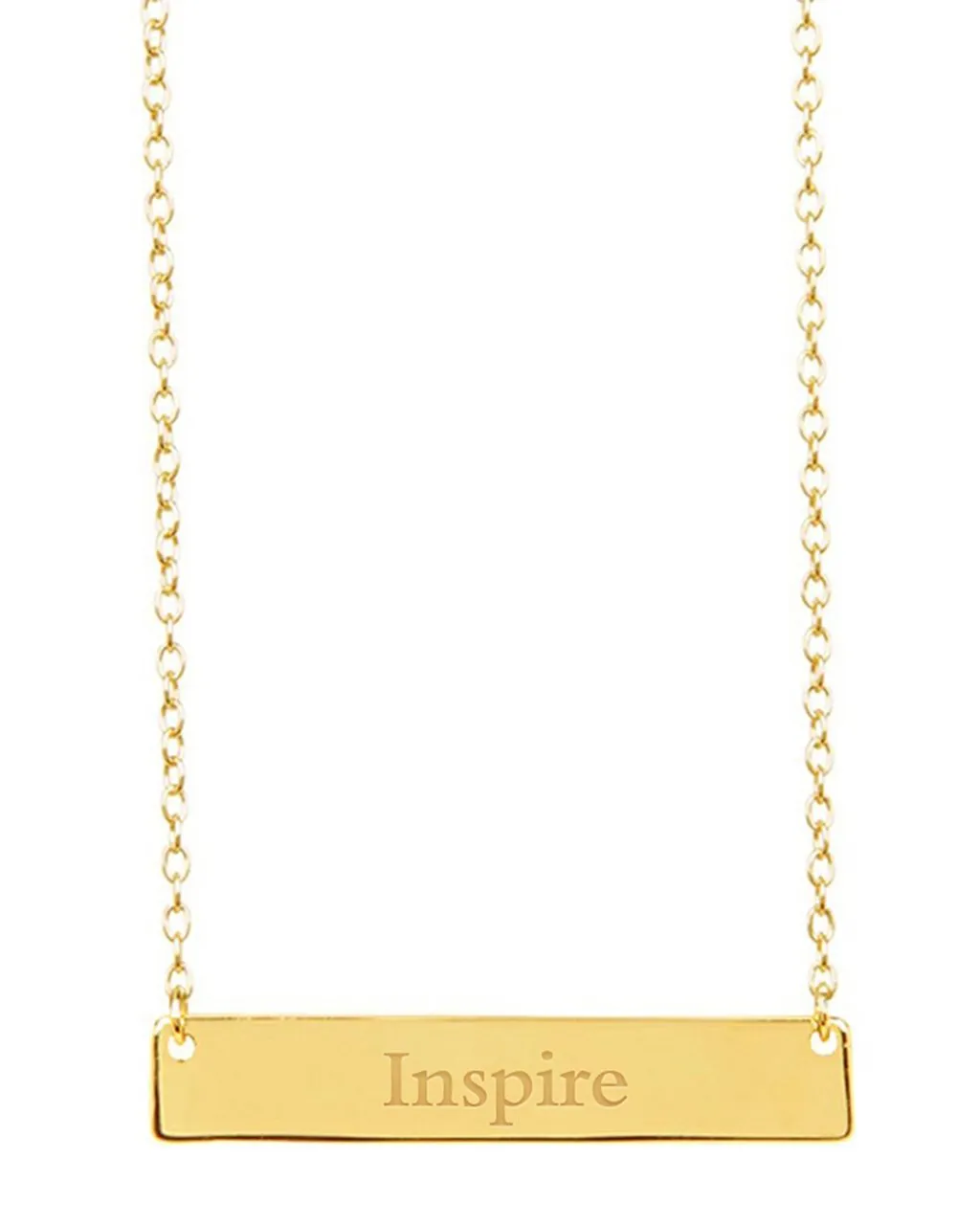 Sterling Silver Inspirational Bar Pendant Necklace