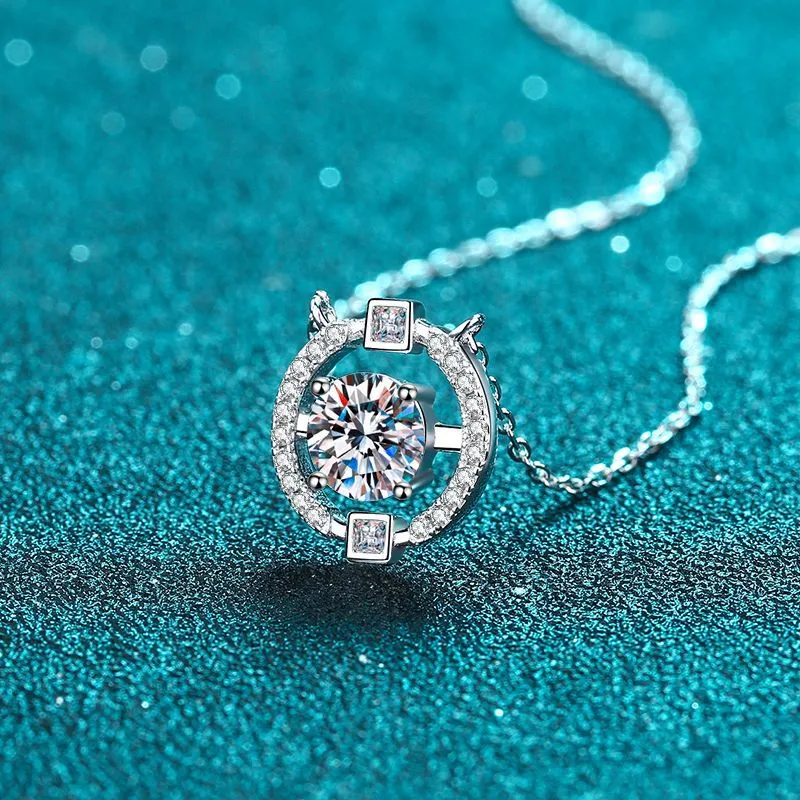 Sterling Silver Simple Moissanite Necklace