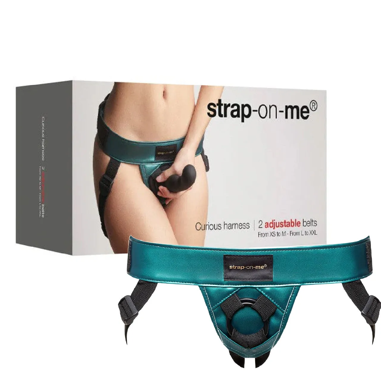 Strap On Me Leatherette Harness Curious - Metallic Green