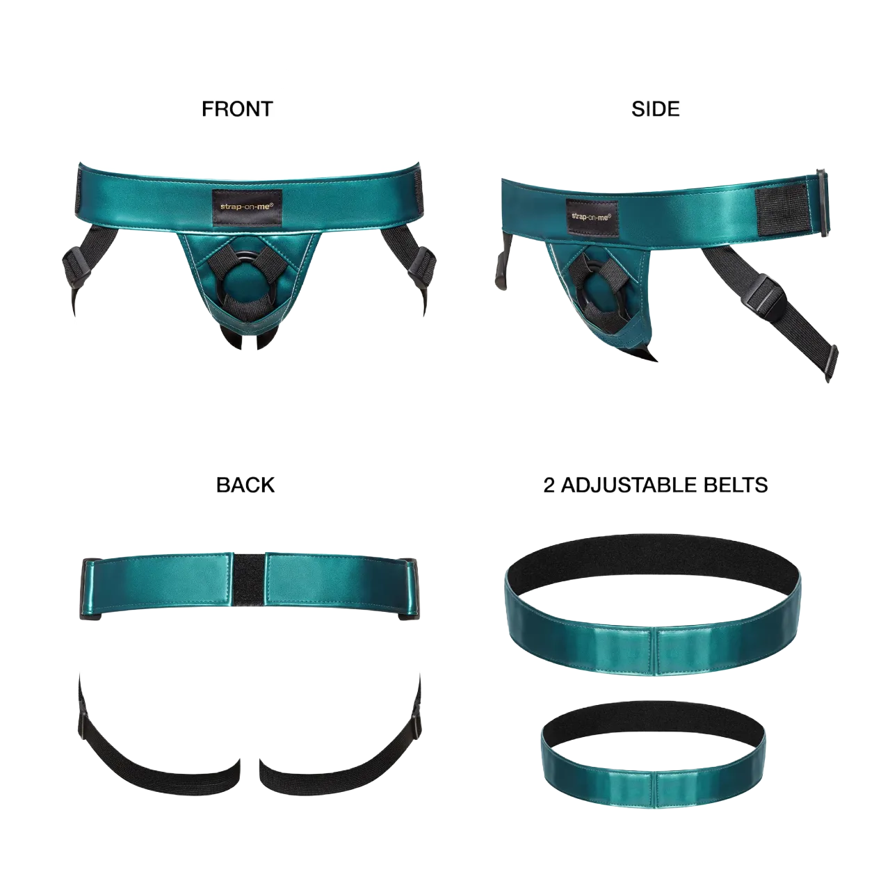 Strap On Me Leatherette Harness Curious - Metallic Green
