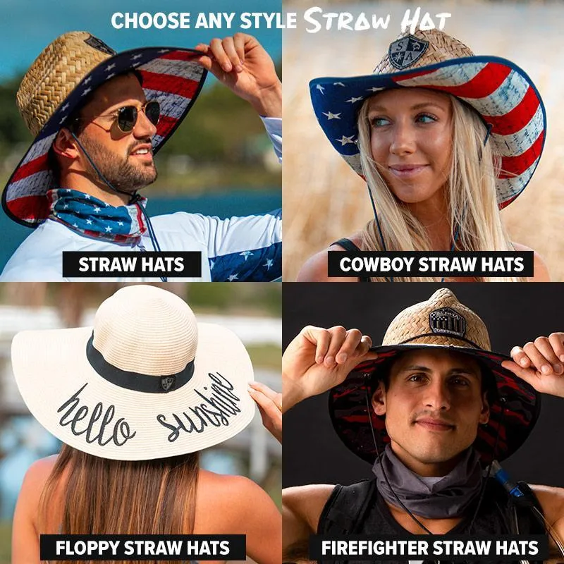 STRAW HAT PACK: 1 HAT & 3 FACE SHIELDS ® | PICK YOUR PACK