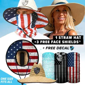 STRAW HAT PACK: 1 HAT & 3 FACE SHIELDS ® | PICK YOUR PACK