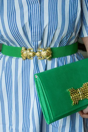 Stretch Band Belt in Green by Garland Bags