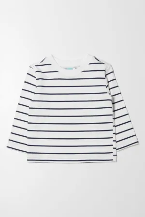 Stripe Long Sleeve T-Shirt Navy And White