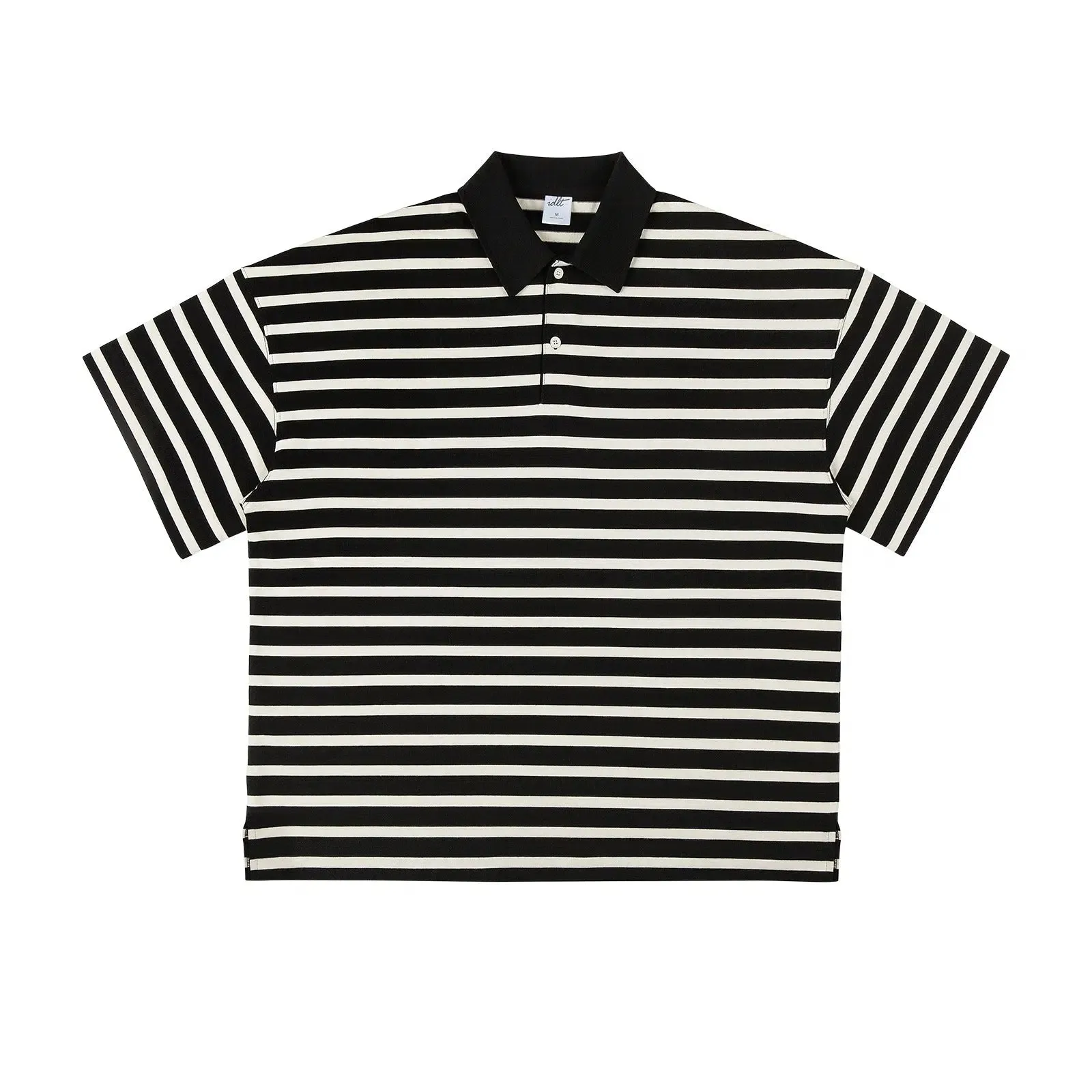 Striped Drop Shoulder Polo Shirt