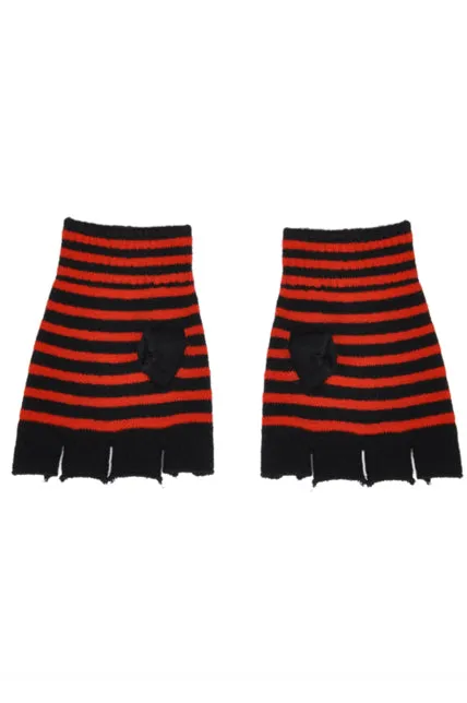 Striped Fingerless Gloves