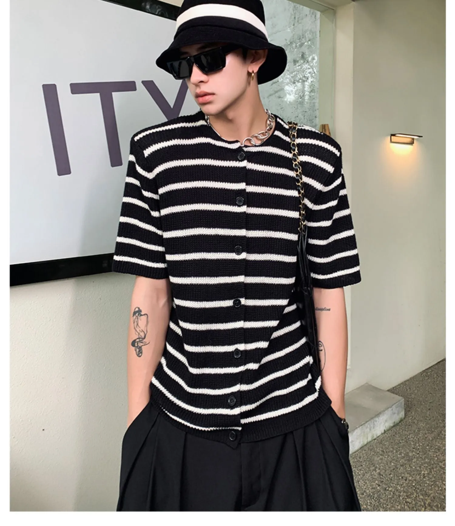 Striped Knitted Cardigan