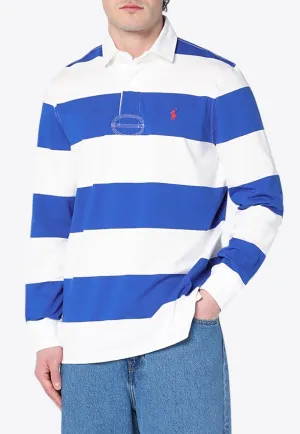Striped Long-Sleeved Polo T-shirt