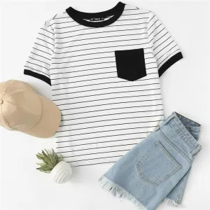 Striped Patchwork T-Shirt