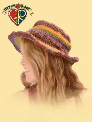 Struttin Stripes Hemp Cotton and Recycled Silk Trim Brim Hat