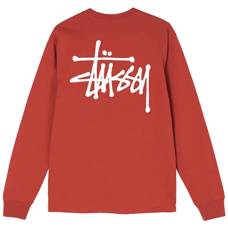 Stussy Basic Logo Longsleeve T-Shirt Brick