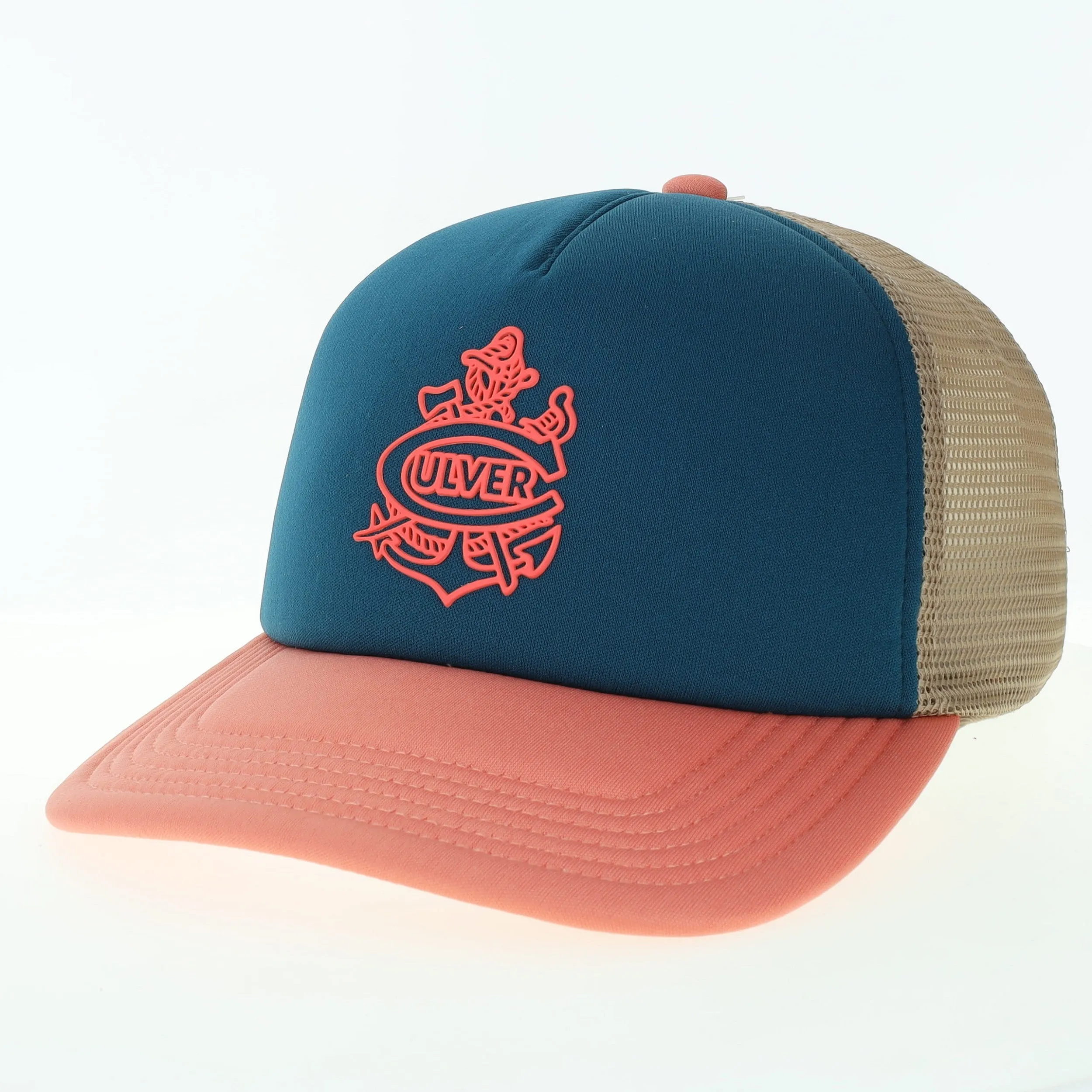Summer Anchor Laguna Trucker Hat - Marine Blue & Salmon