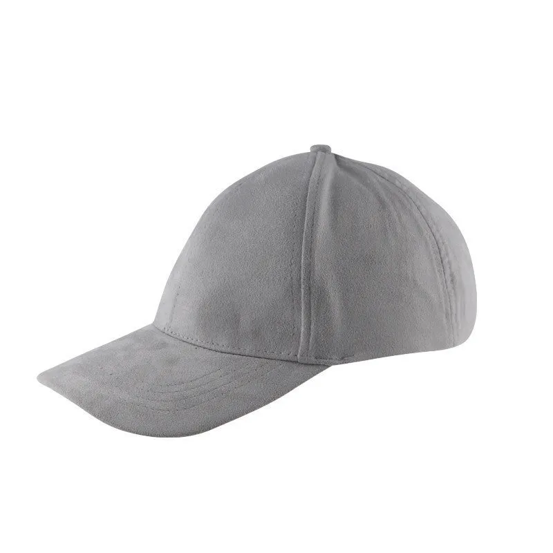 Summer Baseball Cap Women Fashion Street Hip Hop Caps Suede Hats for Ladies Black Grey Baseball Cap
