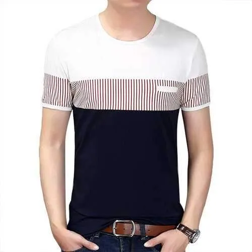 Summer Striped Short-Sleeved Cotton T-shirts