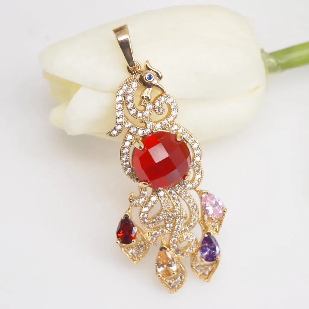 Super Big Multi Colour Peacock Pendant